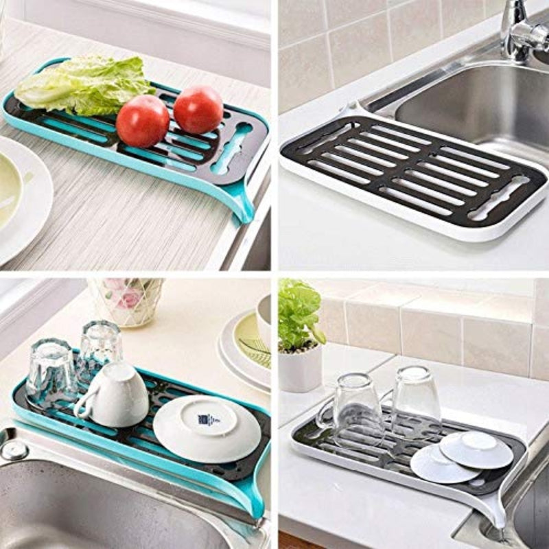 Kitchen organizer drain double layer dish rack