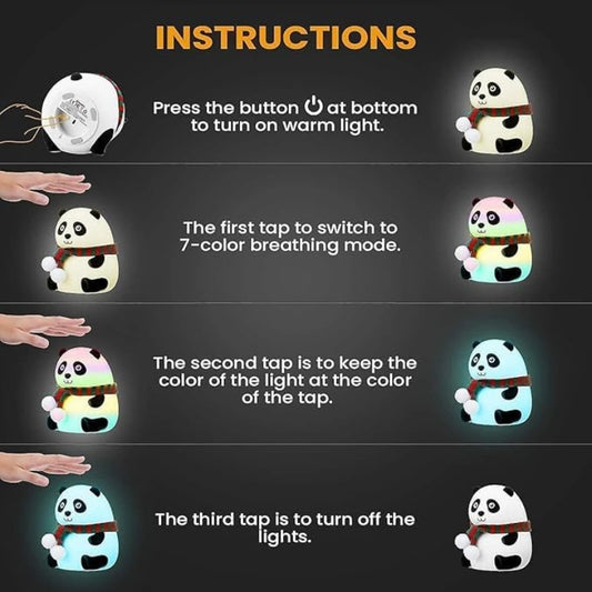 Cute Panda Silicon Night Light Lamp