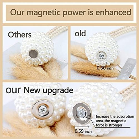 Magnetic curtain tiebacks pearl ball