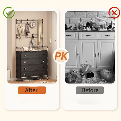 Dust Proof Multifunctional Coat and Shoes Rack
