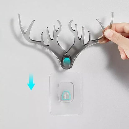 Deer head horn shaped key holder sticker wall