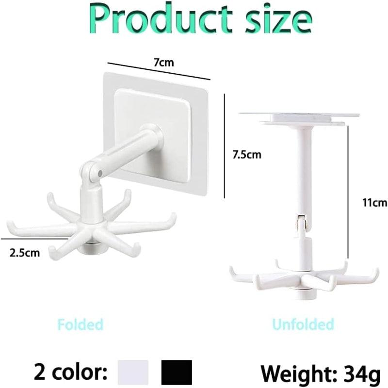 360 Degrees Rotated Kitchen Hooks Self Adhesive