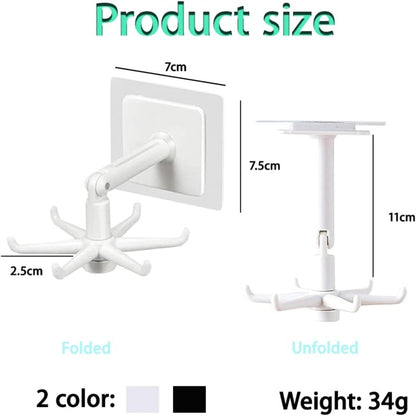 360 Degrees Rotated Kitchen Hooks Self Adhesive