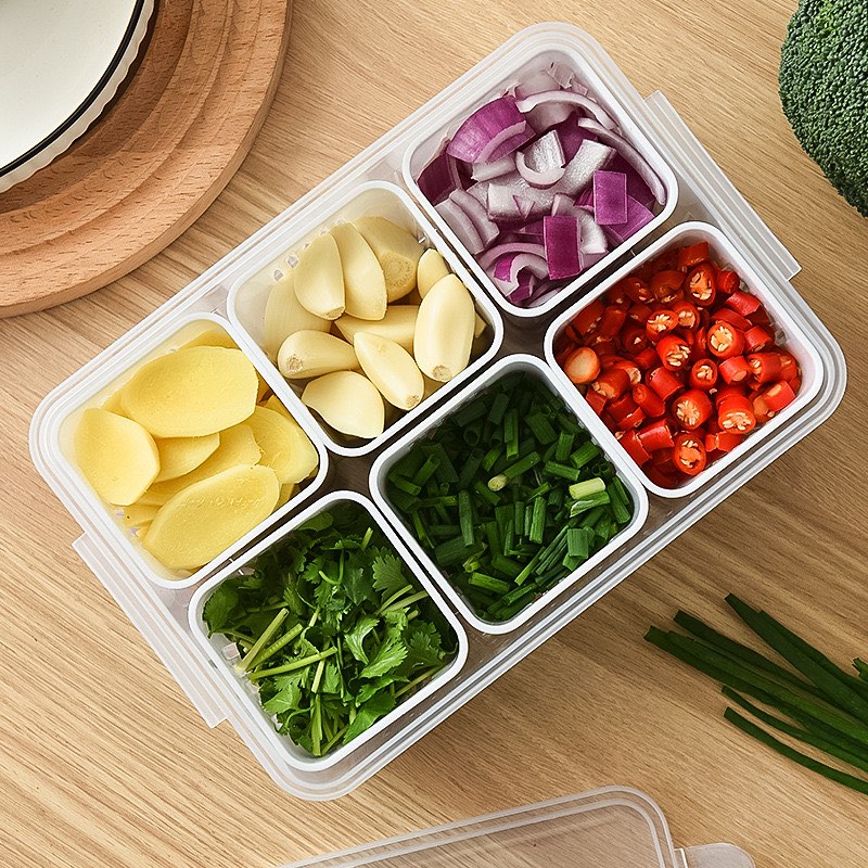 Food Storage Box With Lid and 6 Compartments