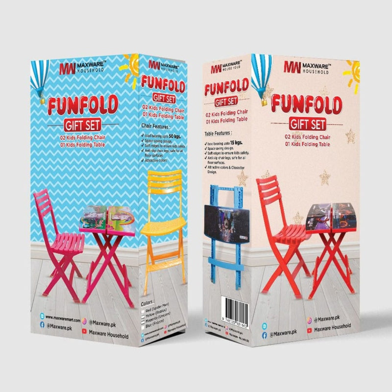 Kids Table and 2 Chairs Fun Foldable Gift Set