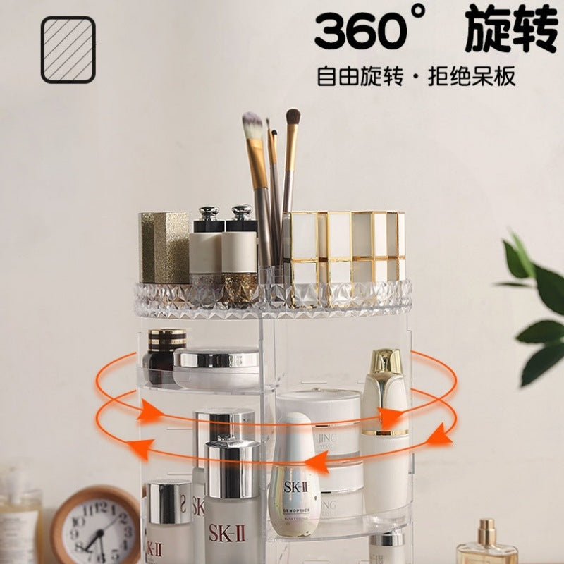 Rotating Crystal Cosmetics Makeup Organizer Box Pack