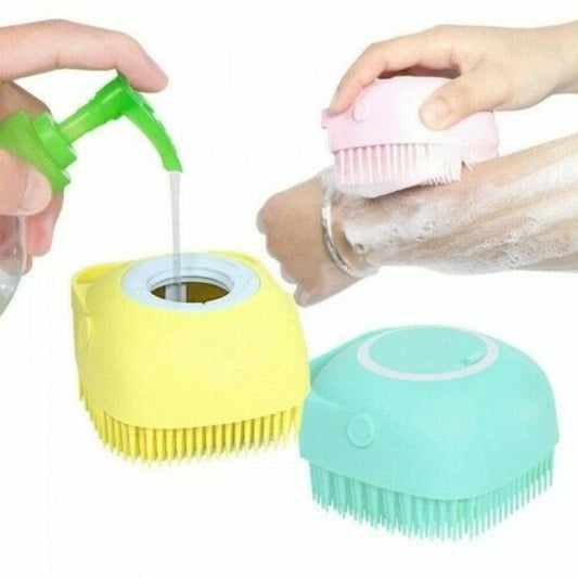Silicone massage bath brush liquid soap dispenser
