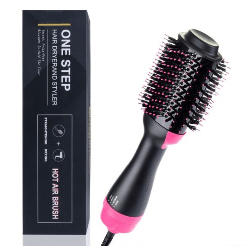 Hair dryer and volumizer one step curling brush