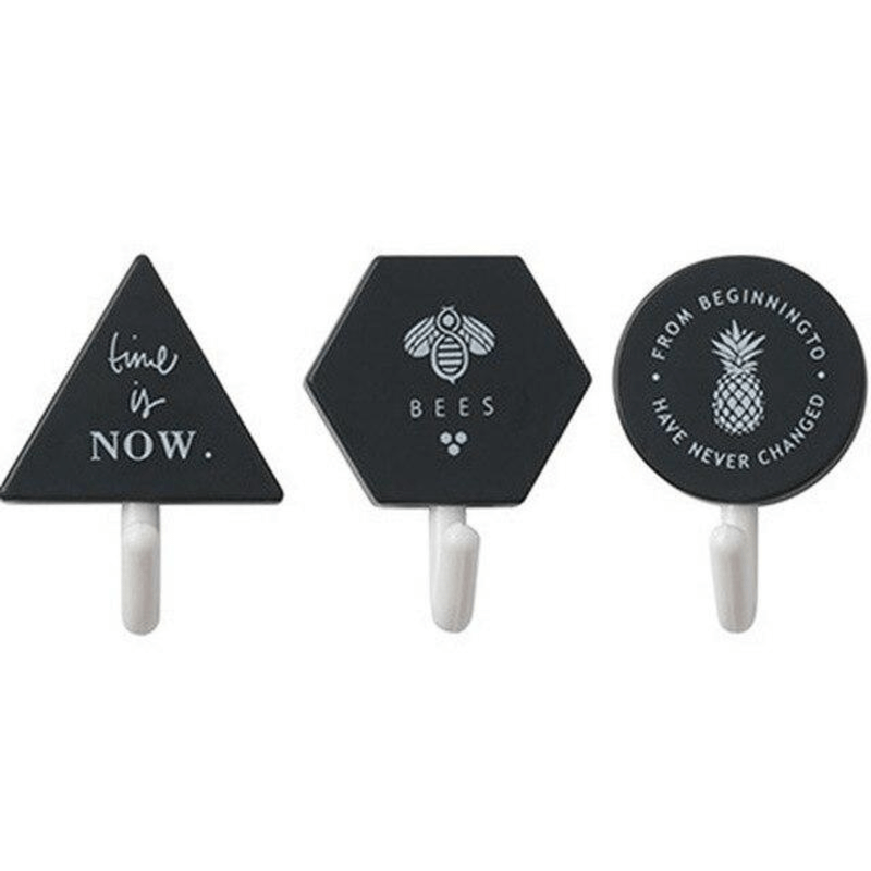 3pcs creative wall door hooks clothes towel key hanger