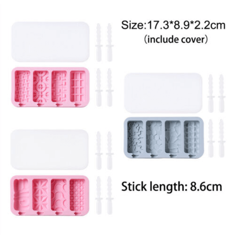 2 pcs silicone ice popsicle mold