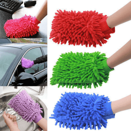 Microfiber gloves for car washing pack of 4