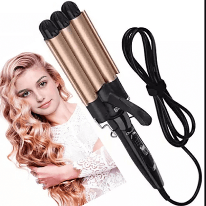 Kemei professional hair curler with 3 barrels