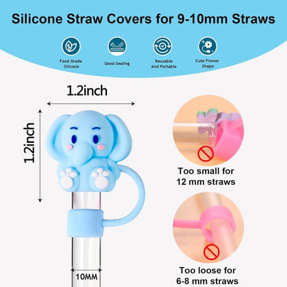 15 PCS Cute Silicone Straw Cover Cap for Stanley Cup