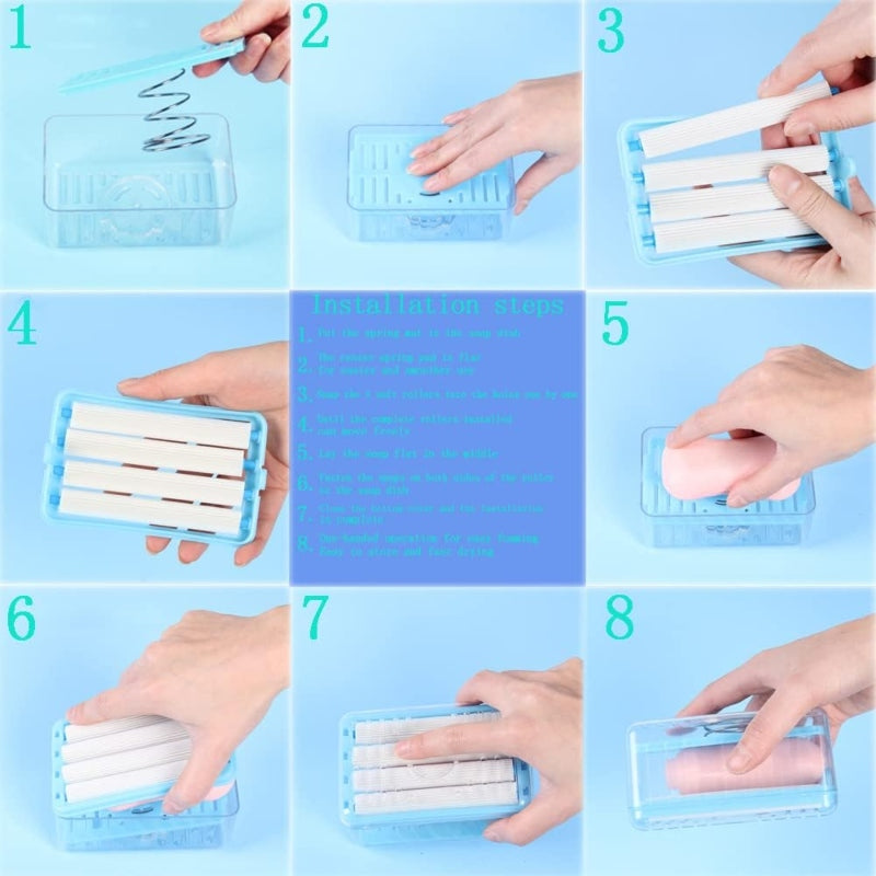 Foaming soap dish with drain soap box