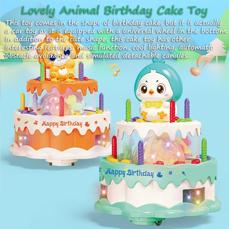 BATTERY OPERATED ROTATION CAKE WITH LIGHT SOUNDS.