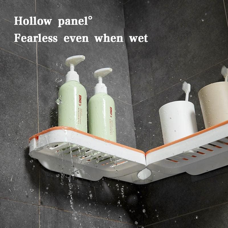 Rotatable bathroom corner rack wall mounted