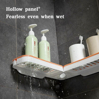 Rotatable bathroom corner rack wall mounted