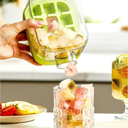 Ice Cube Tray Water Bottle with Lid and Bin