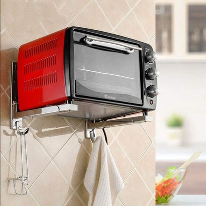 Foldable wall mounted stainless steel frame microwave oven