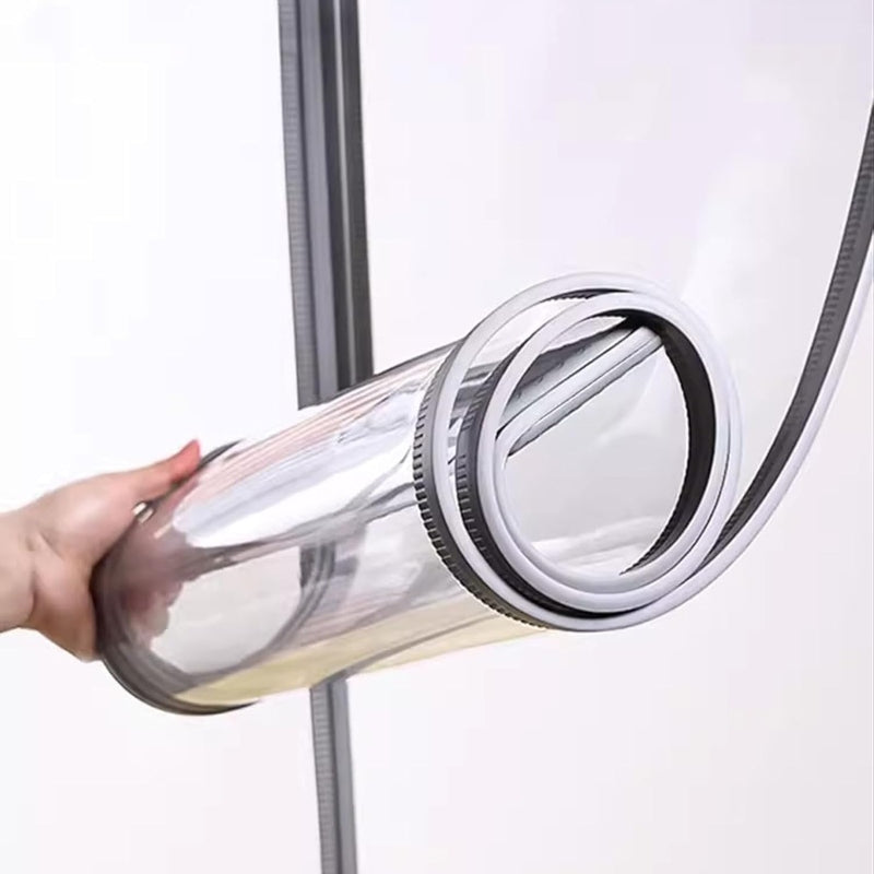 2 PCs AC Cooling Door Curtain, (1 Meter*2 Meter)Air Tight Cooling Proof, Windproof, sound proof, dustproof, Magnetic Self-Adhesive PVC Transparent Soft Curtain