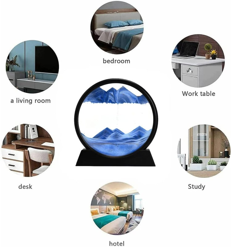 3d sandscape moving sand art picture rsound glas