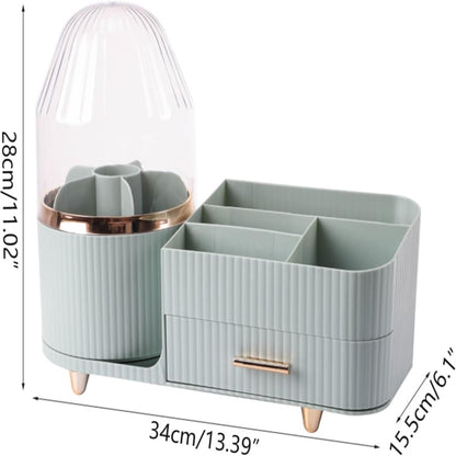 Rotating Brush with Cosmetic Organizer