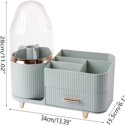 Rotating Brush with Cosmetic Organizer