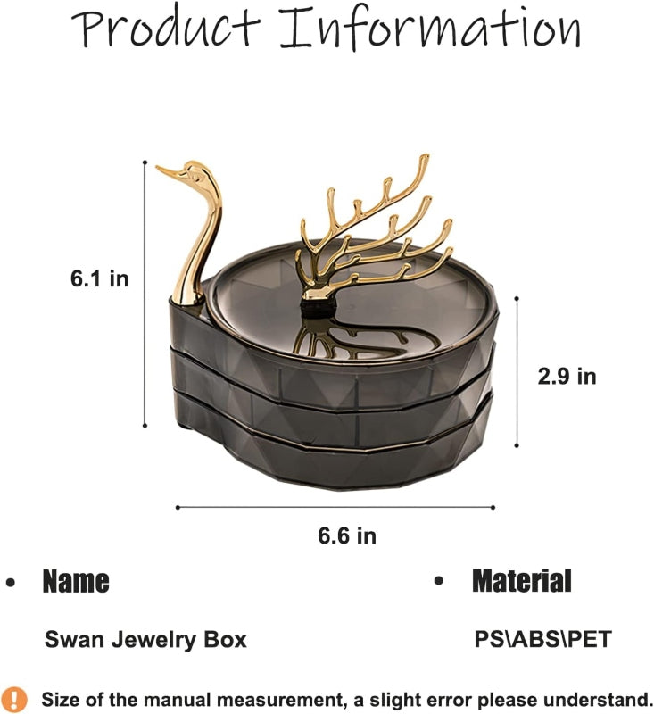 Swan shaped storage box for jewelry