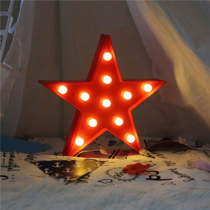 Marquee Light Star Shaped LED plastic Sign Lighted