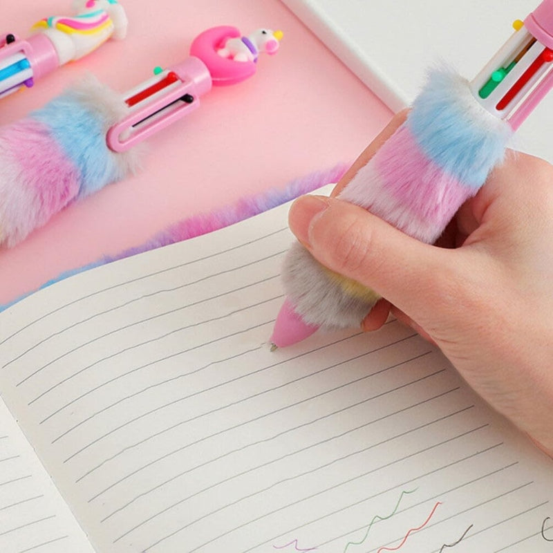 6pcs ballpoint pen stuffed animal