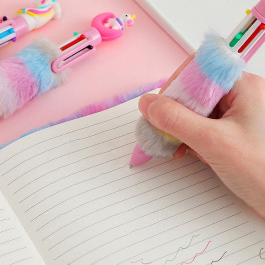 6pcs ballpoint pen stuffed animal