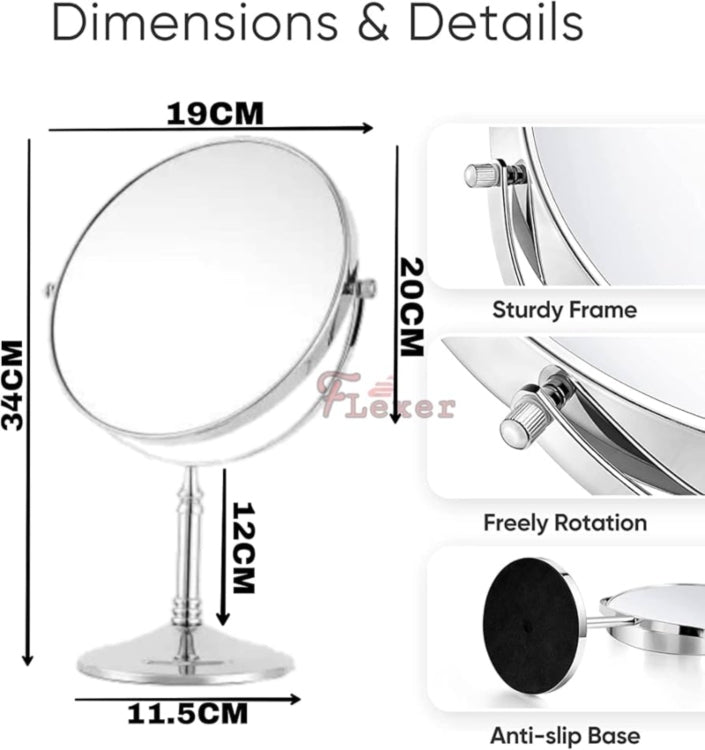 Magnify mirror with plastic frame