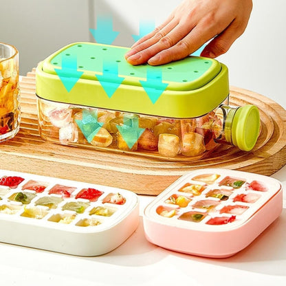 Ice Cube Tray Water Bottle with Lid and Bin