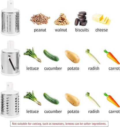 Table top drum grater