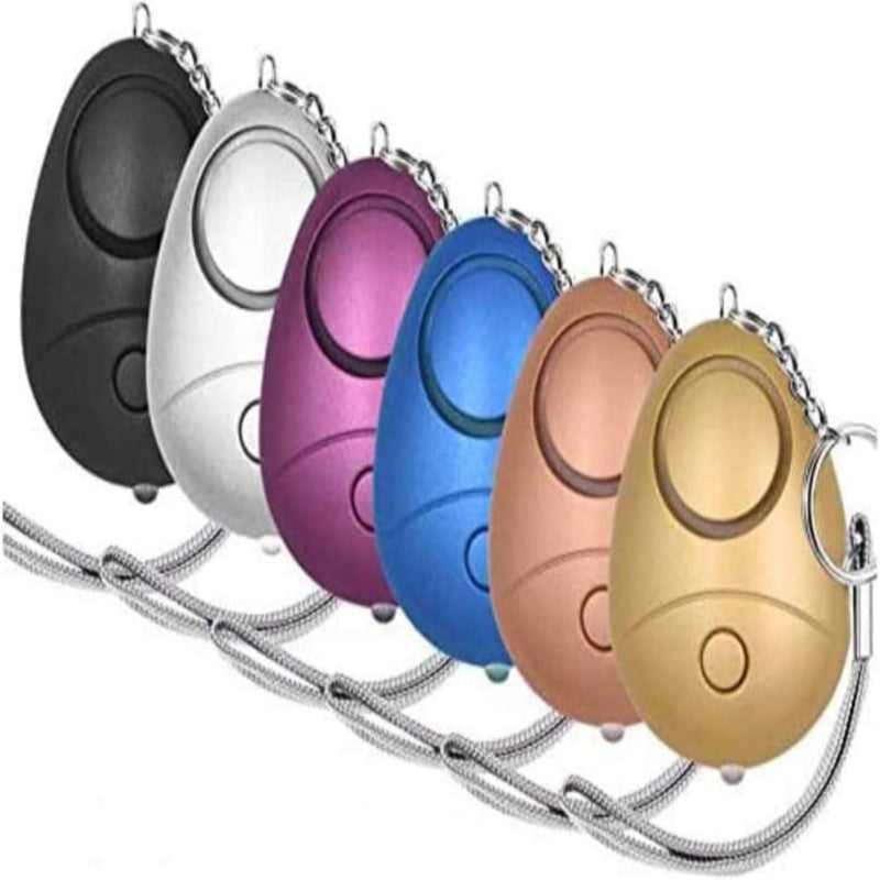 6 Pack 140DB Personal Security Alarm Keychain with LED Light