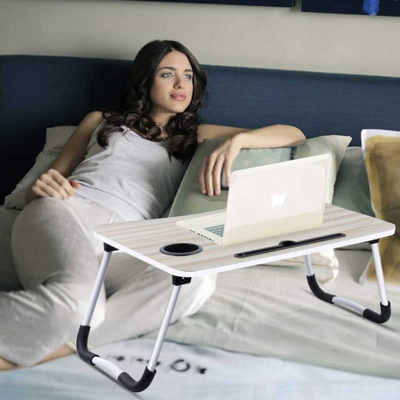 Multi-purpose foldable portable wooden bed and laptop table