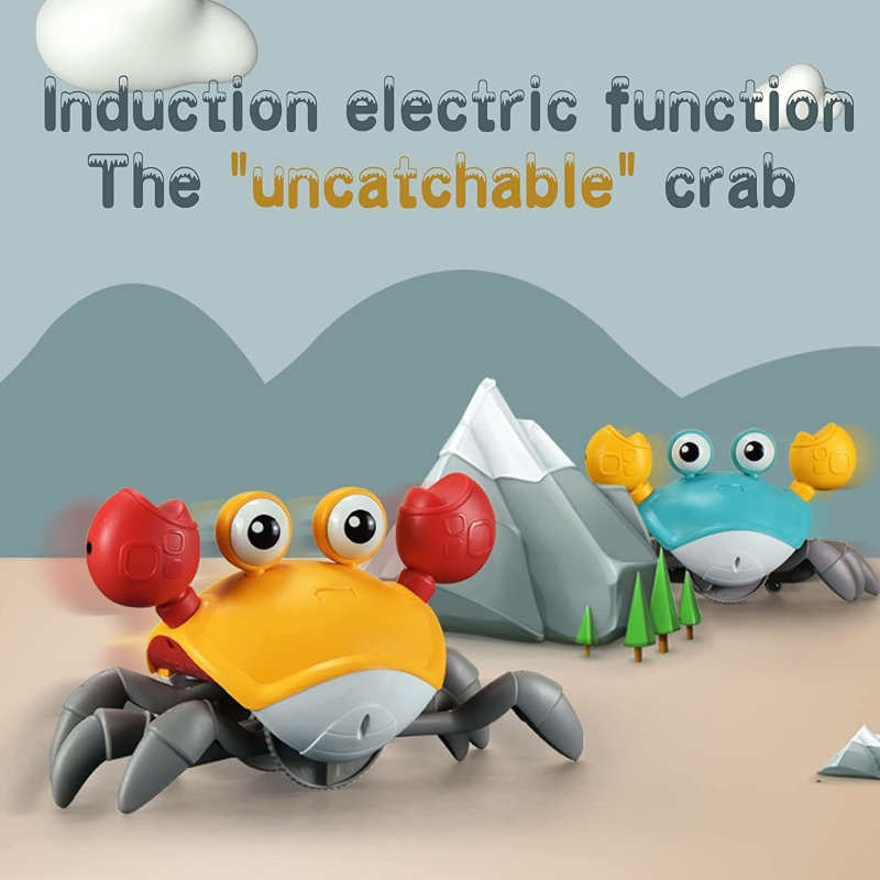 BATTERY OPERATED CUTE SENSOR CRAB WITH LIGHT SOUNDS