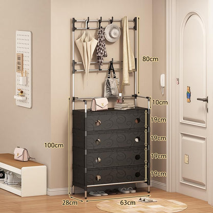 Dust Proof Multifunctional Coat and Shoes Rack