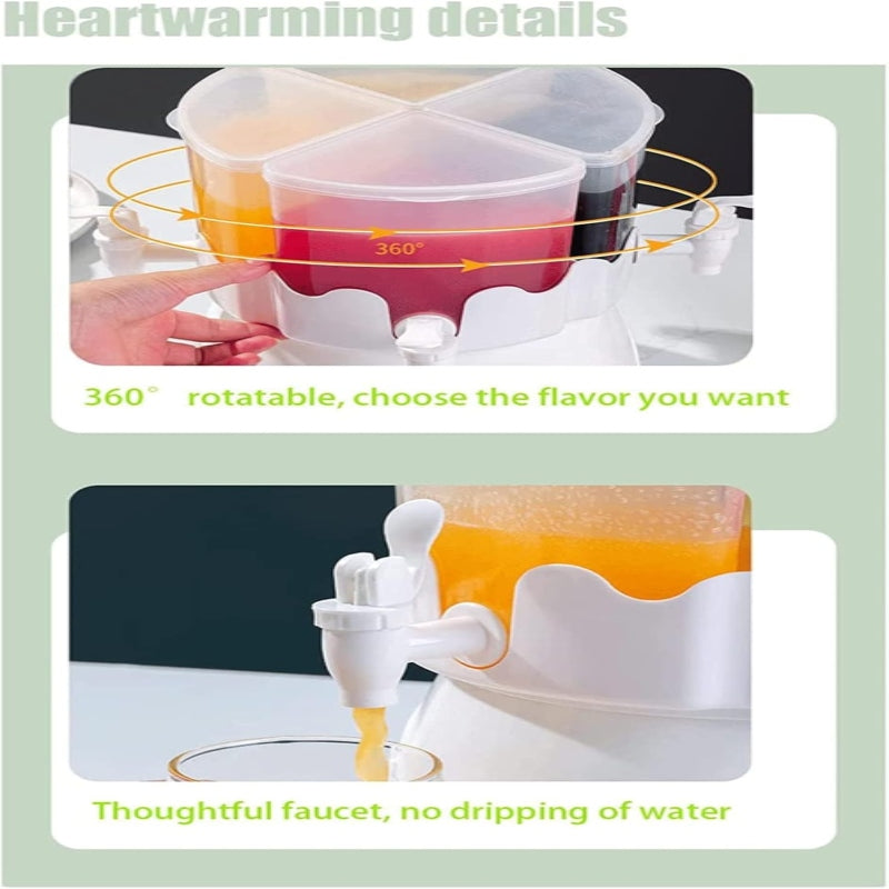 Rotatable large Capacity Beverage 4 in 1 Drink Dispenser