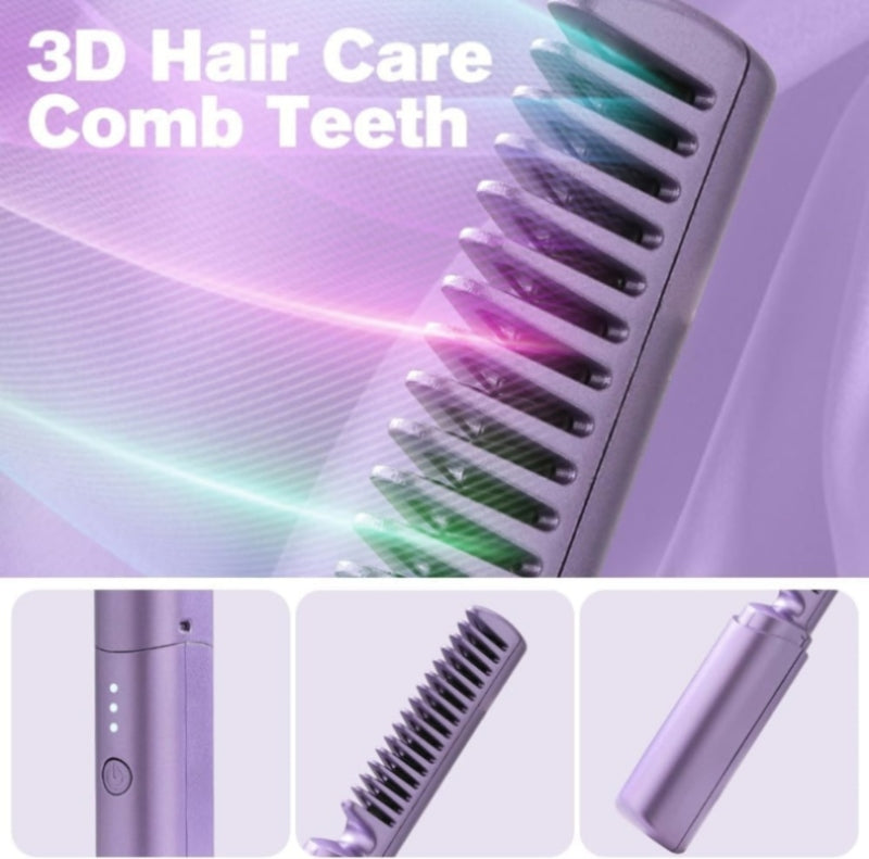 2in1 wireless rechargeable travel hair comb