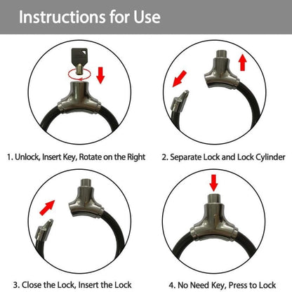 Bicycle Lock  Bike Chain Road Security Steel Ring