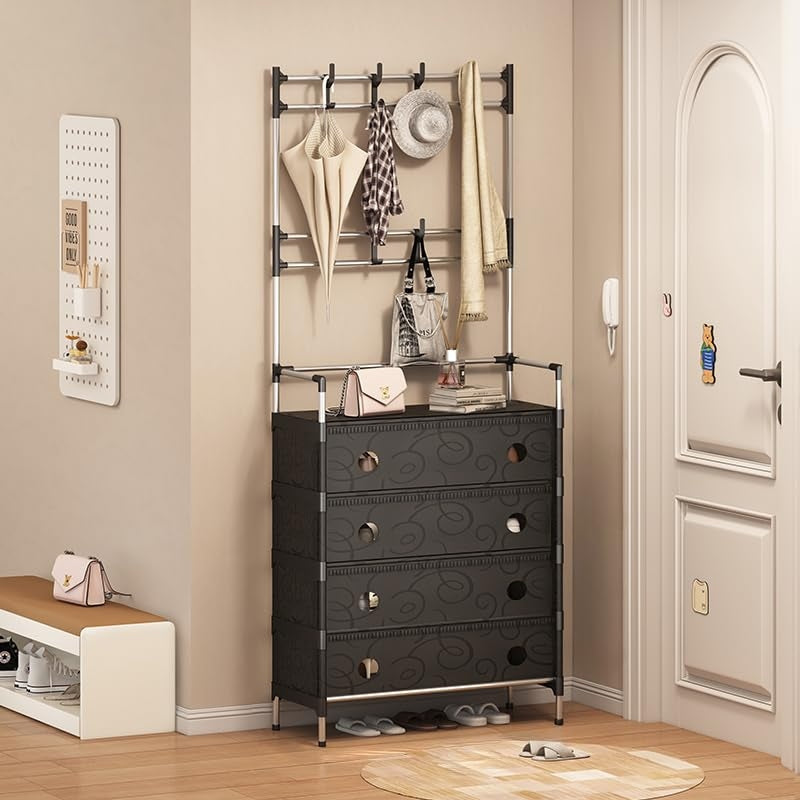 Dust Proof Multifunctional Coat and Shoes Rack