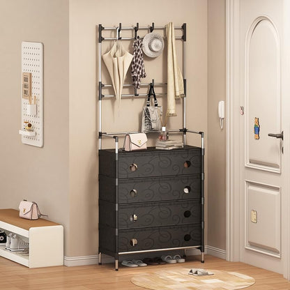 Dust Proof Multifunctional Coat and Shoes Rack