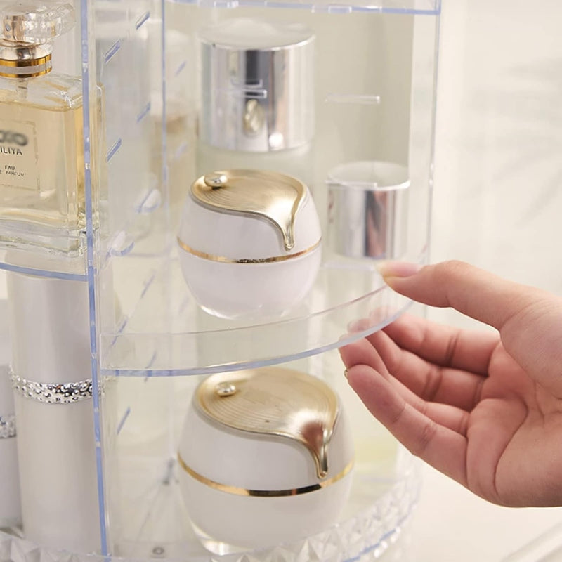 Rotating Crystal Cosmetics Makeup Organizer Box Pack
