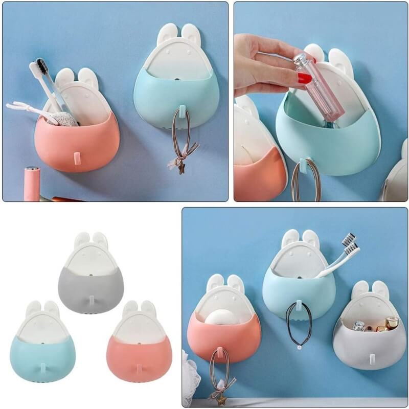 Multifunctional wall-mounted toothbrush storage holder