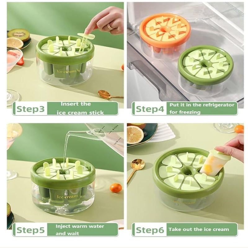 Plastics Ice Cream Mold DIY Dessert Popsicle Moulds Tray Ice