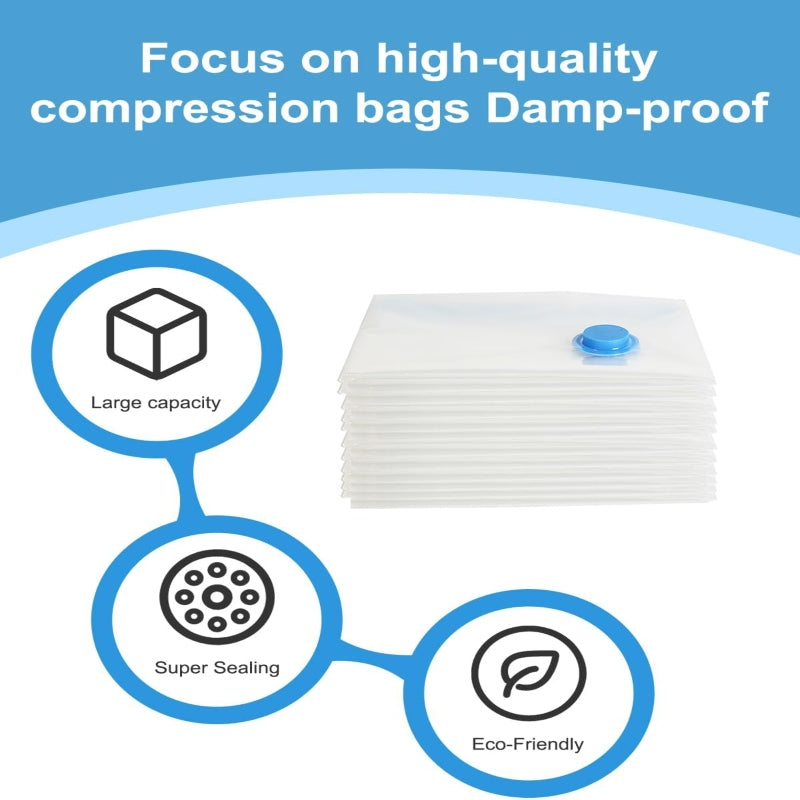 Vacuum storage bags with hand pump