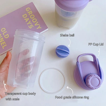 Sports fitness protein shaker bottle
