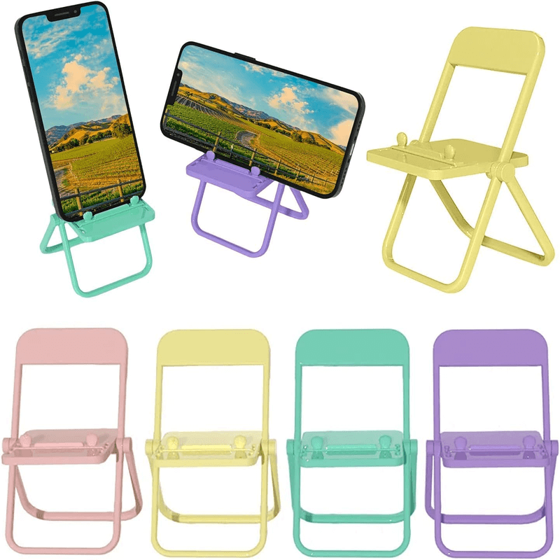 Mini chair cell phone stand foldable 4 pcs