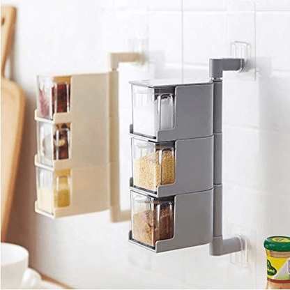 Punch-free wall-mounted spice rack 3 layer